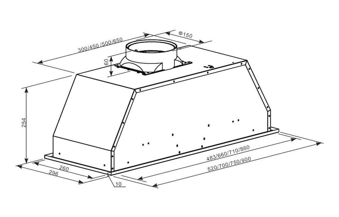 Hoover H300 HBG750X/1 75cm Canopy Hood - St/Steel