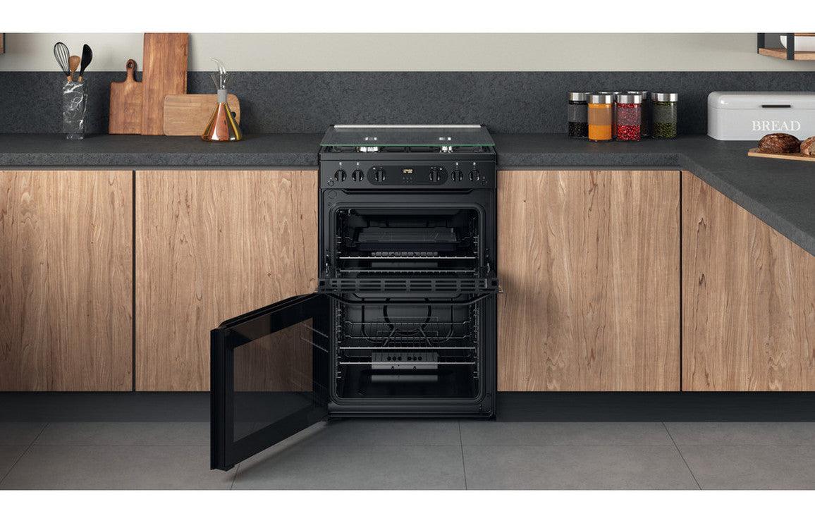 Hotpoint HDM67G0CCB/UK Gas Cooker - Black