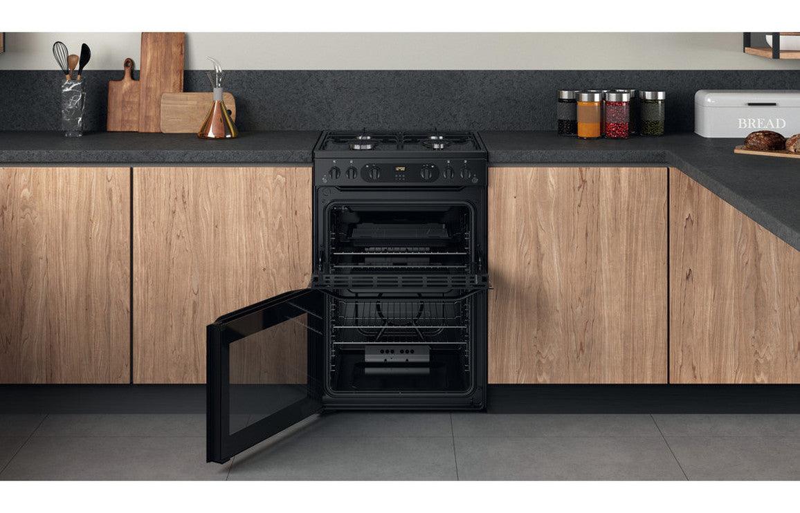 Hotpoint HDM67G0CMB/UK Gas Cooker - Black