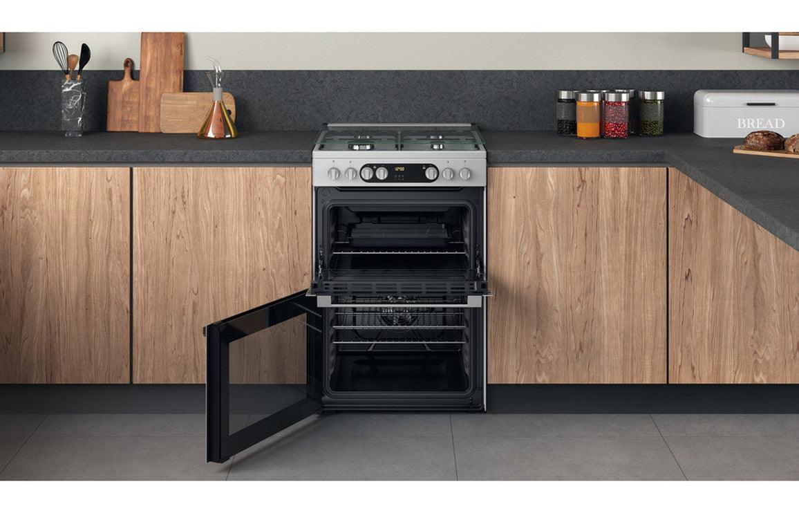 Hotpoint Dual Fuel Cooker - St/Steel/Black/White