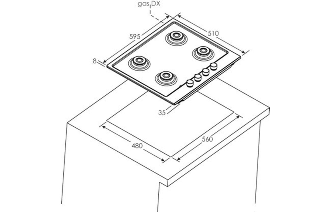 Hoover H300 HHG6BF4K3X 60cm Gas Hob - St/Steel