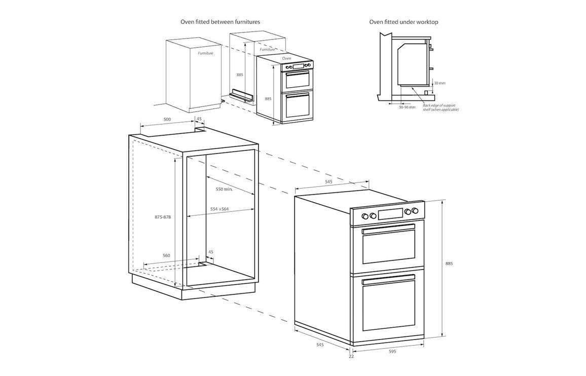 Hoover H300 HO9DC3H308IN Double Electric Oven - St/Steel