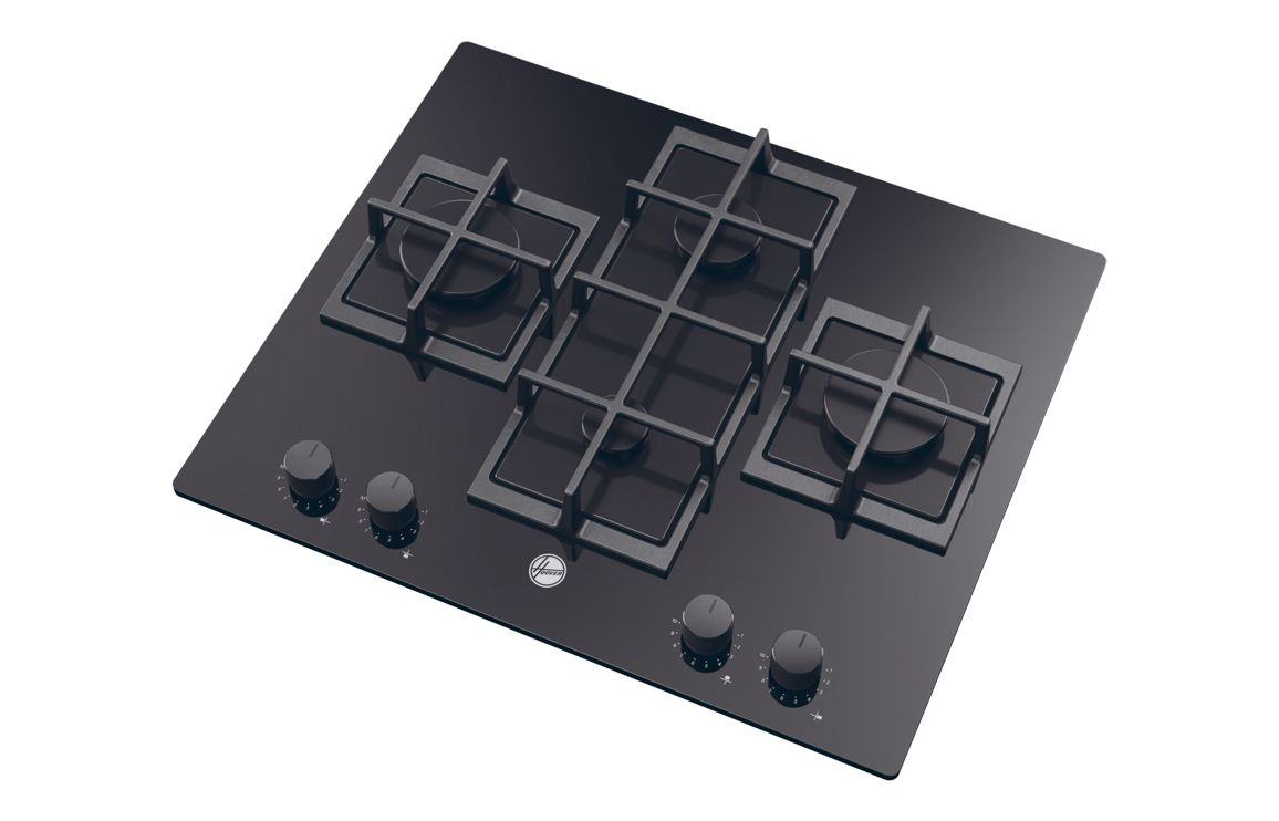 Hoover H500 HVG6DC5B 60cm Gas Hob - Black Glass