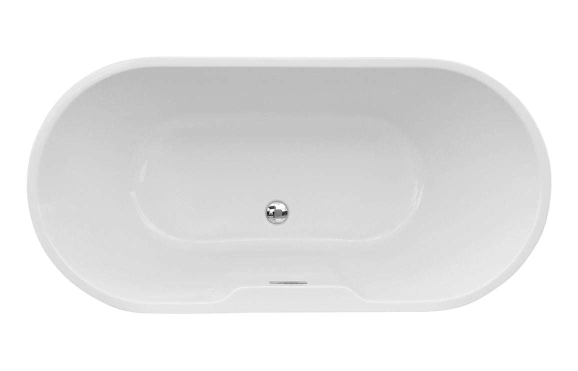 Harlesden Freestanding 1655x745x580mm 0TH Bath - White/Black