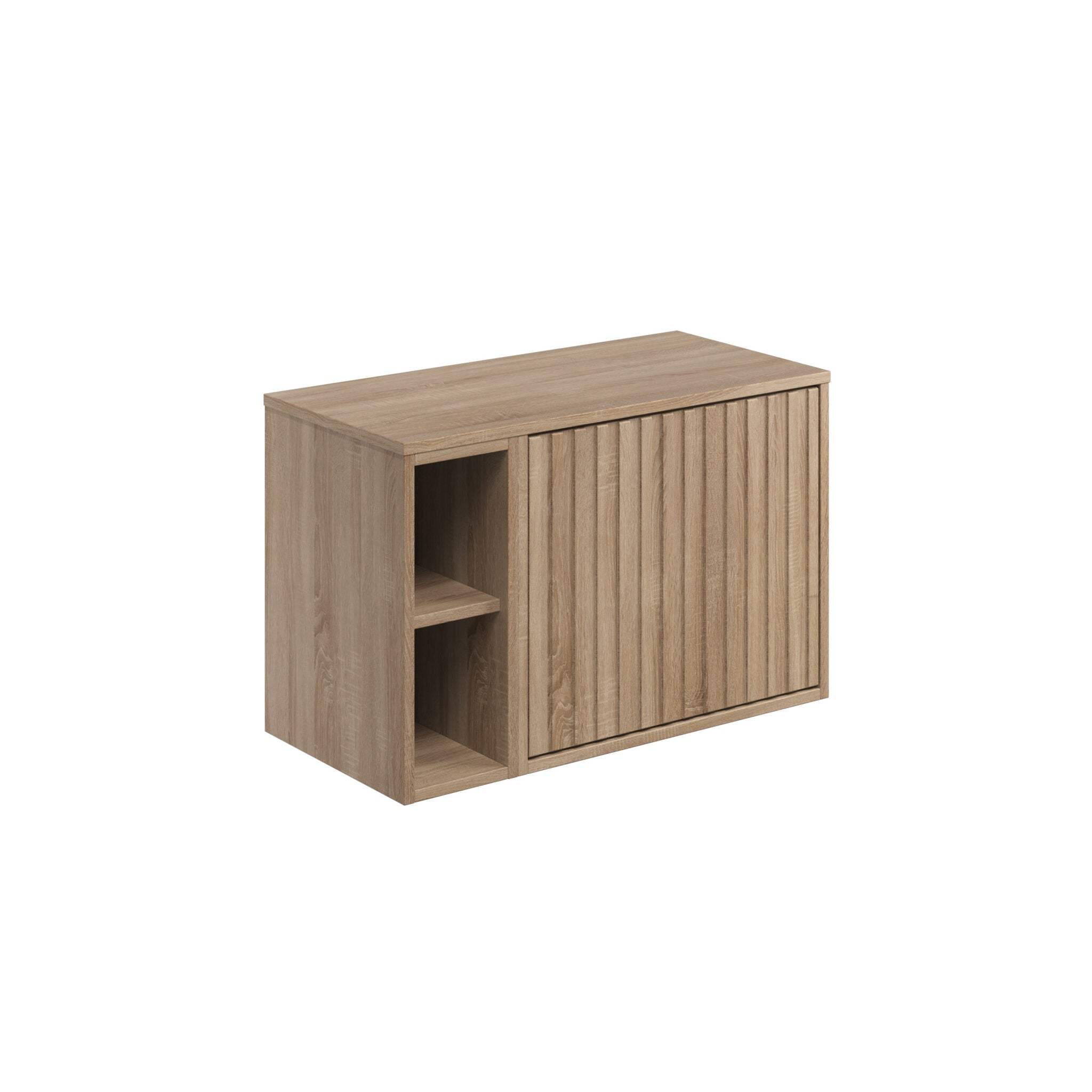 Alfie 800 Cabinet with Open Storage: Sonoma Oak / Matte Black / Reed Green