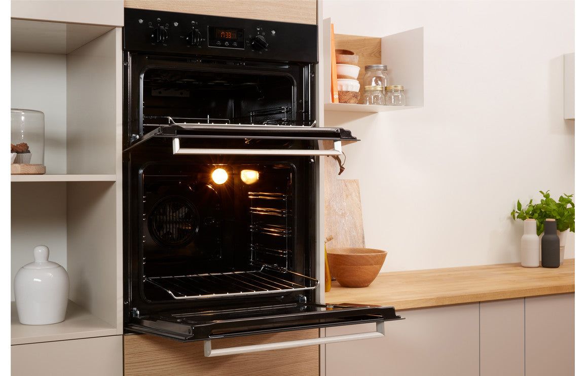 Indesit IDD 6340 BL Double Electric Oven - Black