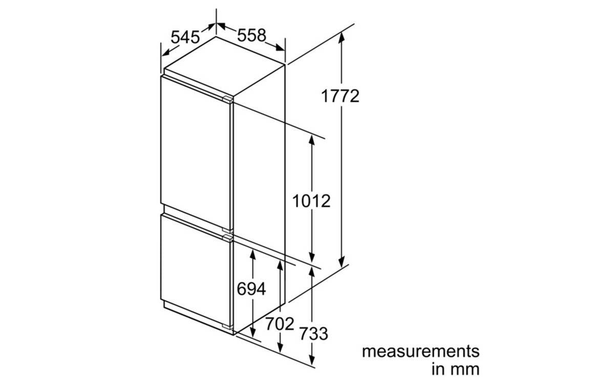 Neff N70 KI6863FE0G B/I Low Frost 60/40 Fridge Freezer