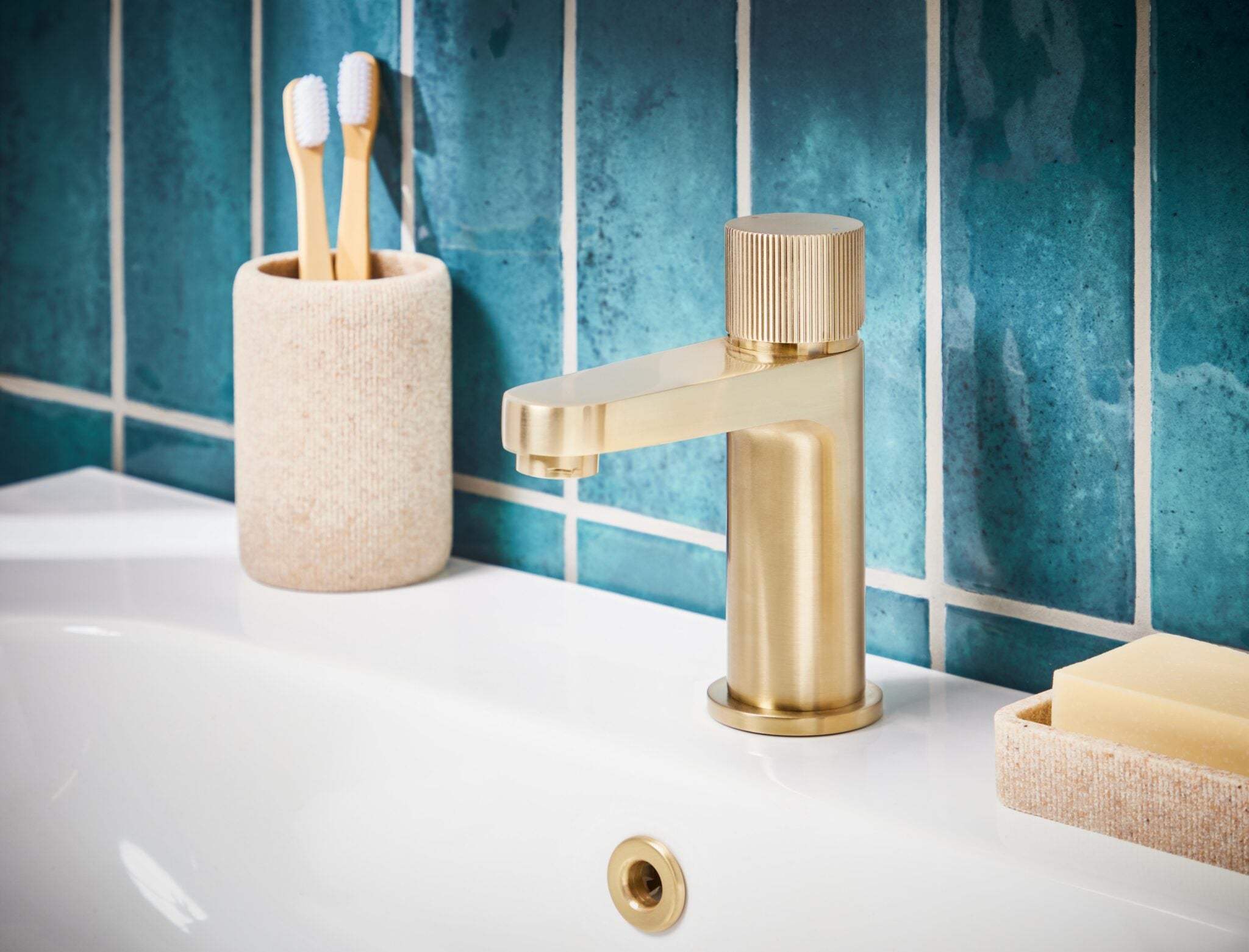 Mini Basin Mixer Brushed Brass