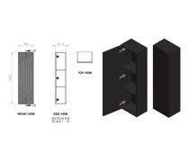 Ligne 350mm Wall Hung 1 Door Tall Unit - Matt Graphite Grey