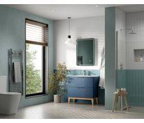 Ligne 350mm Wall Hung 1 Door Tall Unit - Matt Smoke Blue