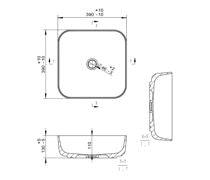 Luxey 400mm Ceramic Square Washbowl & Waste - Matt White