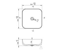 Luxey 400mm Ceramic Square Washbowl & Waste - Matt Black