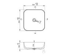 Luxey 400mm Ceramic Square Washbowl & Waste - Matt White