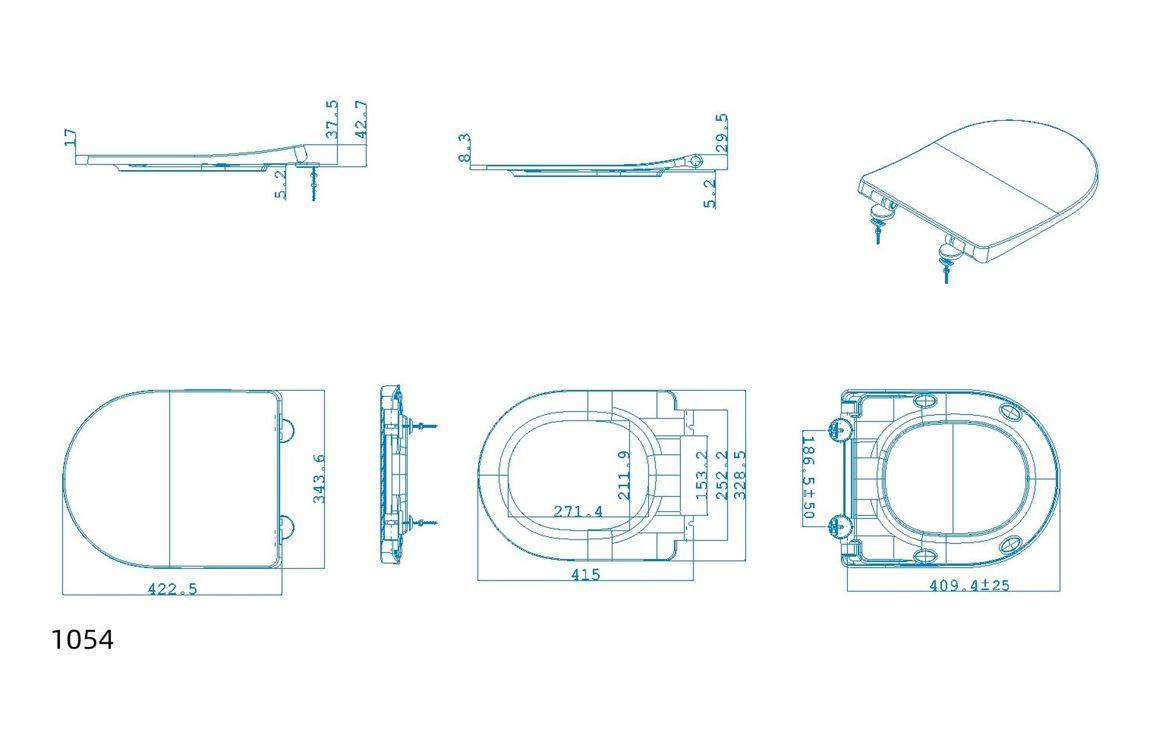 Cilantro Swirlux™ Short Projection Close Coupled Open Back WC & Soft Close Seat