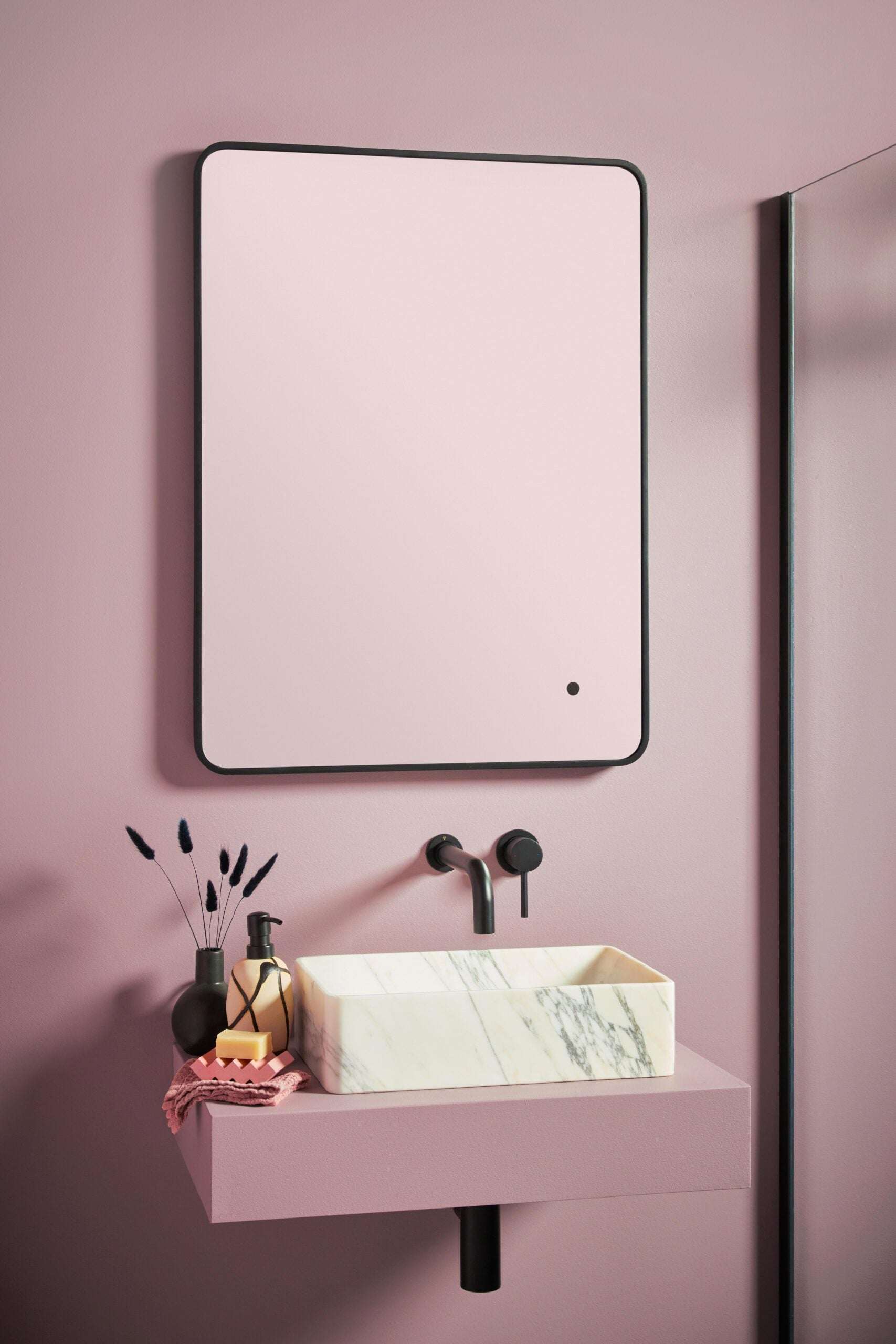 Alfie Soft Edge LED Mirror Black 500×700