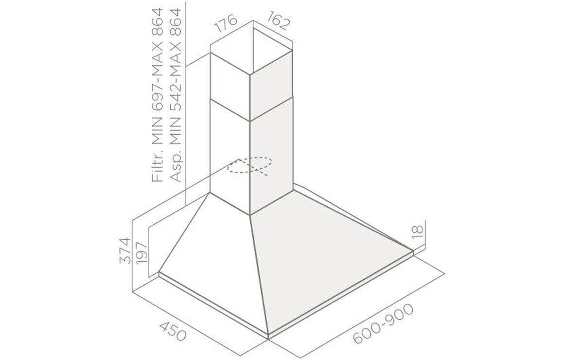 Elica Missy 60cm Chimney Hood - St/Steel