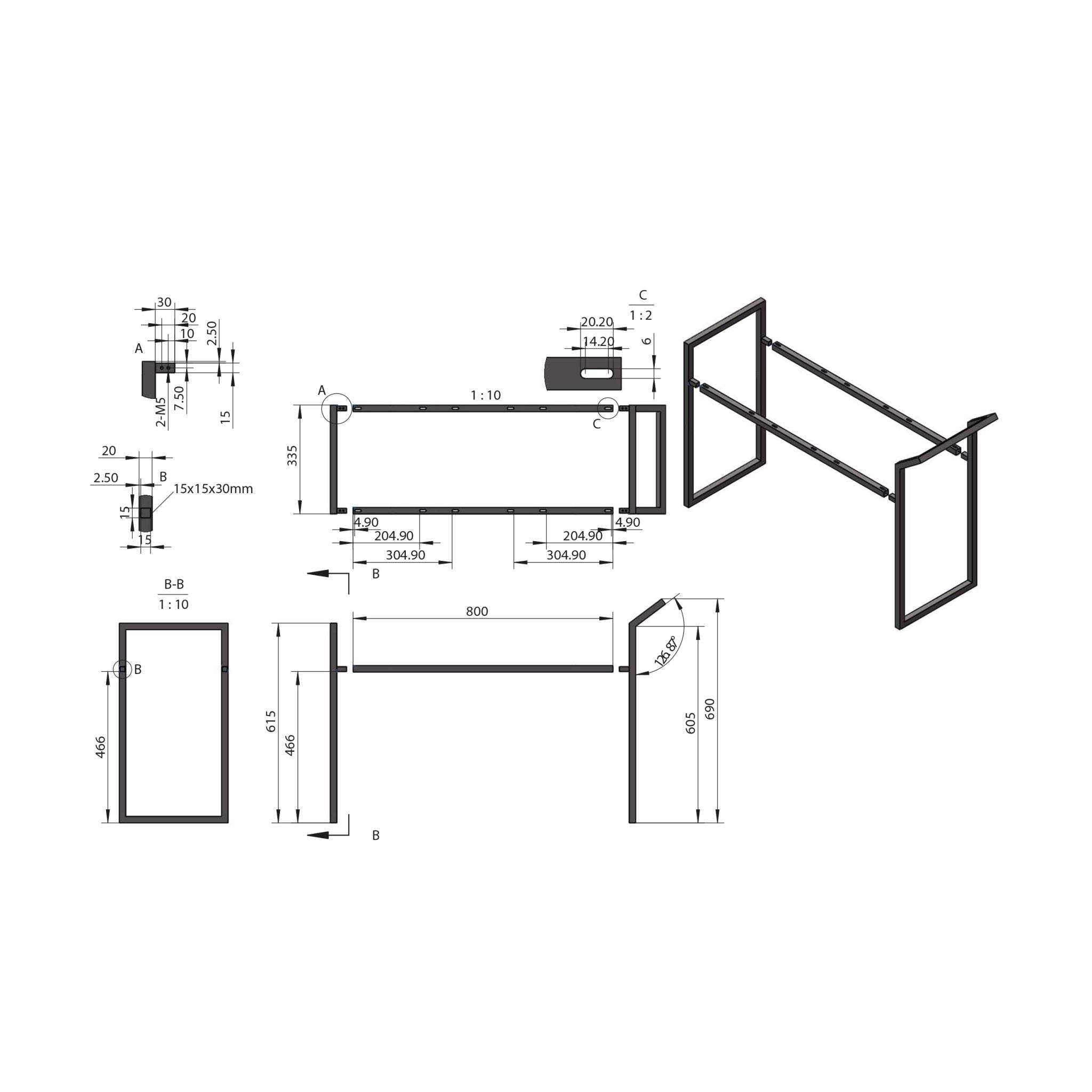 Muro Black Universal Frame