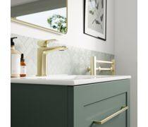 Mayfair 350mm Wall Hung 1 Door Tall Unit - Matt Reed Green