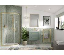 Mayfair 350mm Wall Hung 1 Door Tall Unit - Matt Reed Green