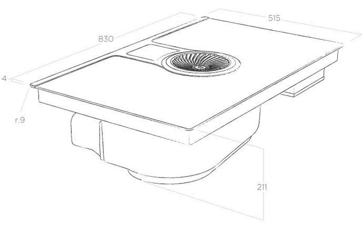 Elica NikolaTesla One 85cm Induction Hob (Recirculating) - Black