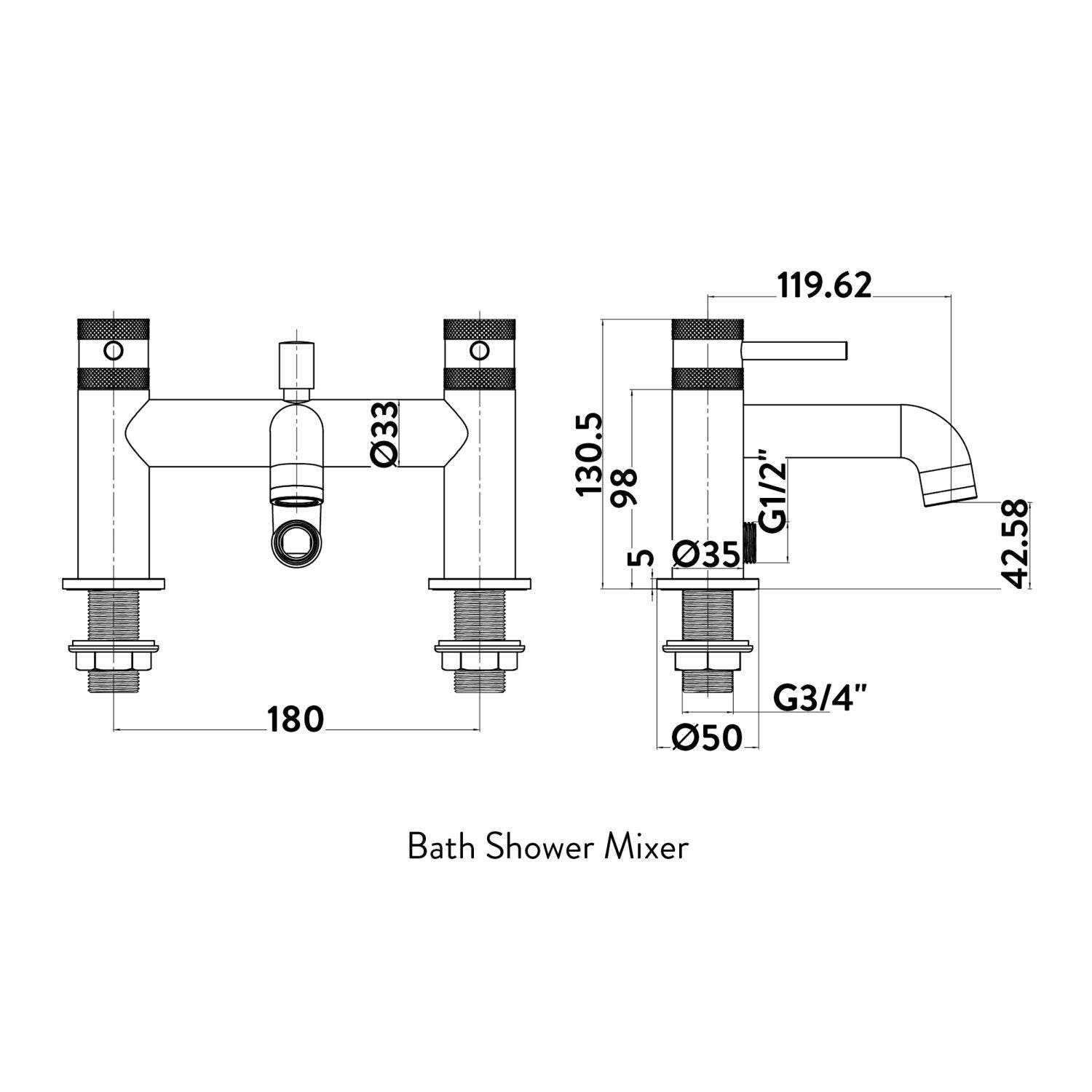 Bath Shower Mixer Brushed Brass