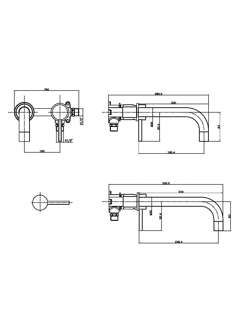 Wall Mounted Basin Tap Brushed Brass