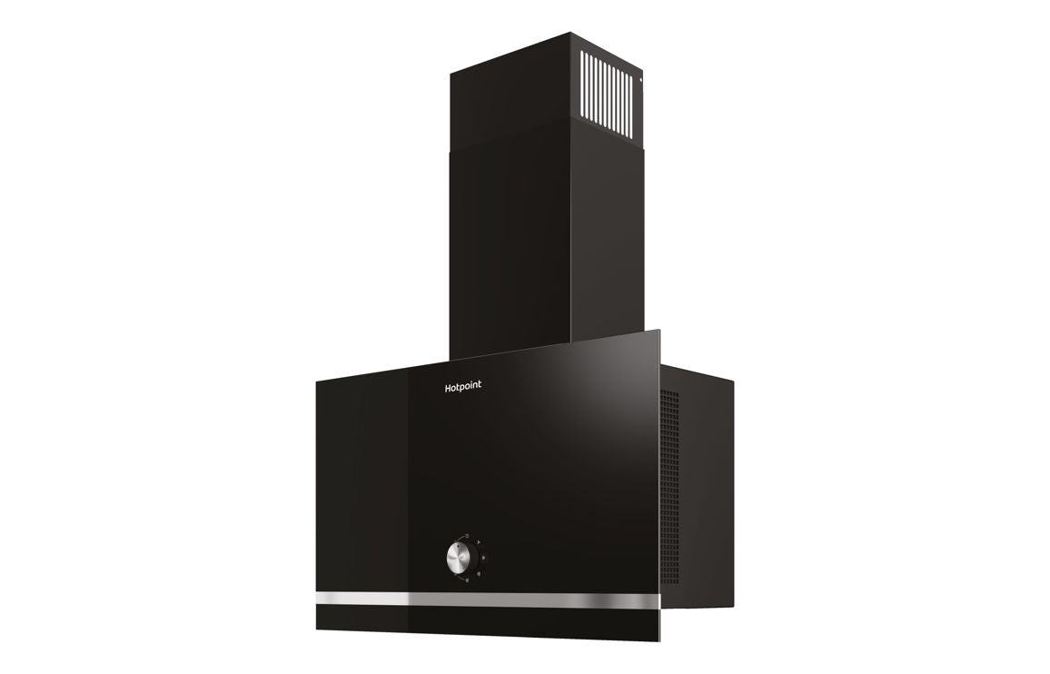 Hotpoint PHVP62FLMK 60cm Flat Glass Chimney Hood - Black