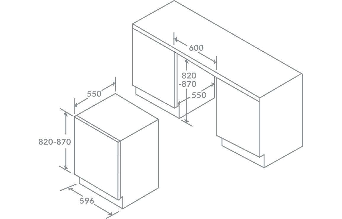 Prima PRRF101 B/I Under Counter Larder Fridge