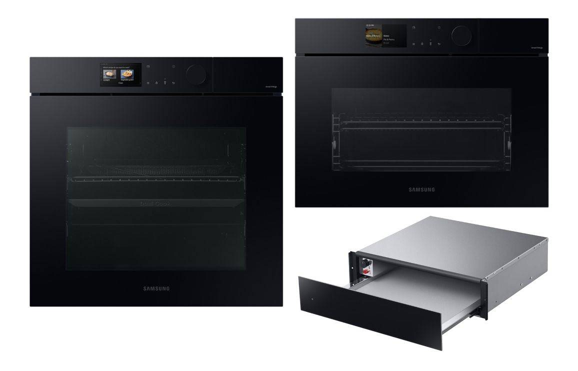 Samsung Oven, Compact & Warming Drawer Pack 4 - Black Glass (NV7B7997AAK/U4, NQ5B7993AAK/U4 & NL20T8100WK/UR)