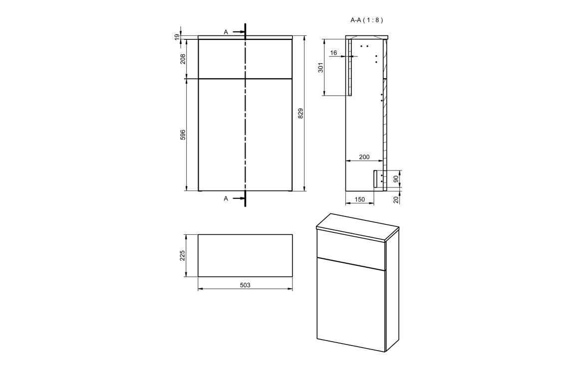 Push 503mm Floor Standing WC Unit - Matt White