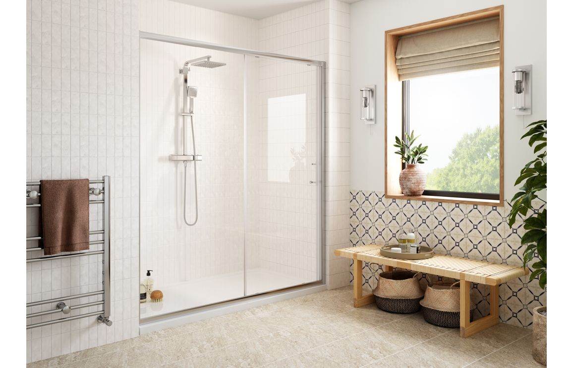 Fibo Marble - White Marble (Plain Marble) Enclosure & Shower Pack