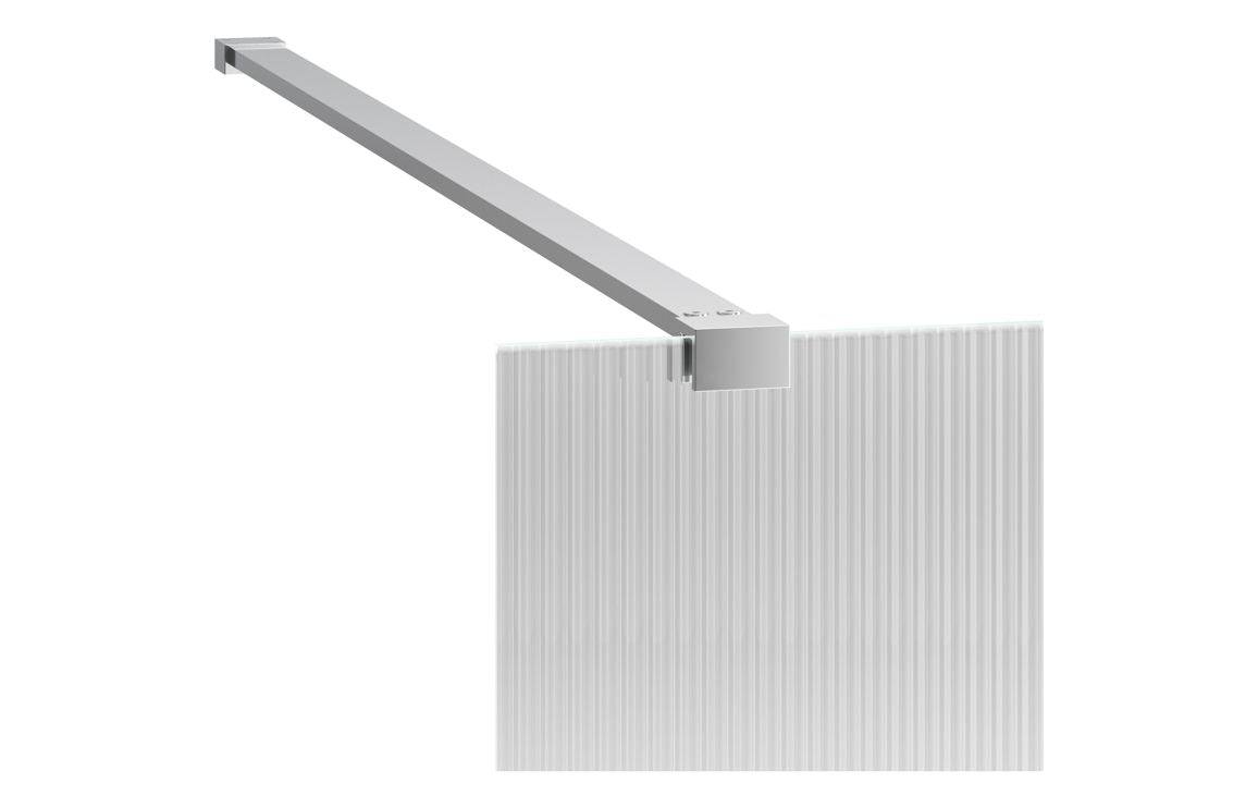 Iconix 800/900/1000/1200mm Fluted Wetroom Panel & Support Bar - Chrome