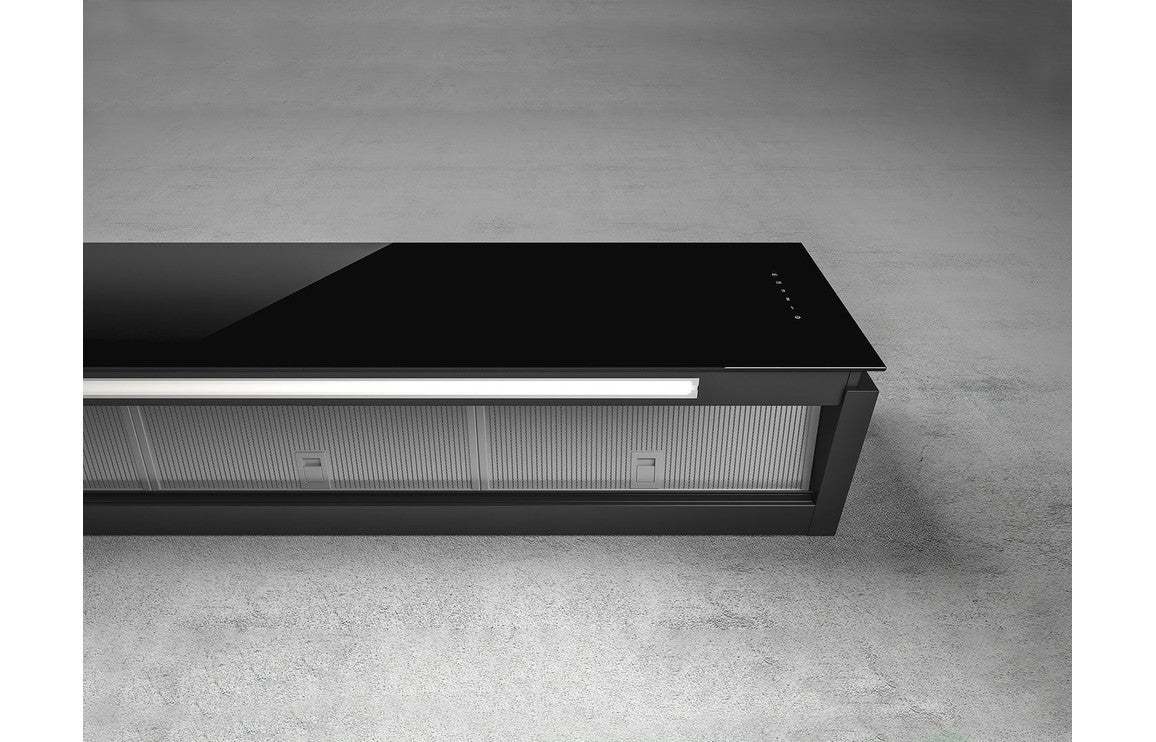 Elica Rules 90cm Integrated Chimney Hood - Black Glass