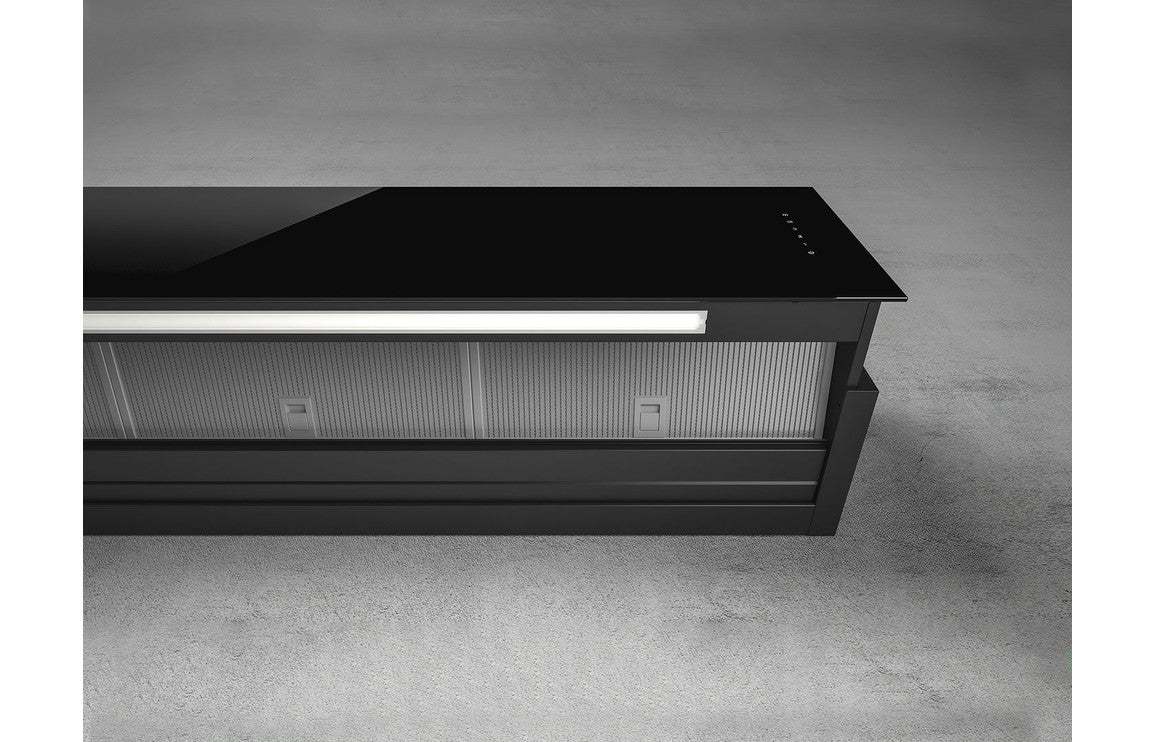 Elica Rules 90cm Integrated Chimney Hood - Black Glass