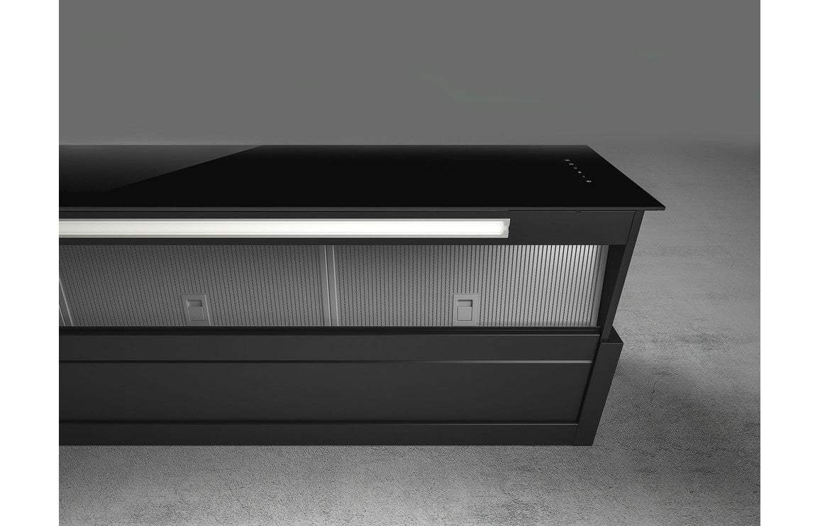 Elica Rules 90cm Integrated Chimney Hood - Black Glass