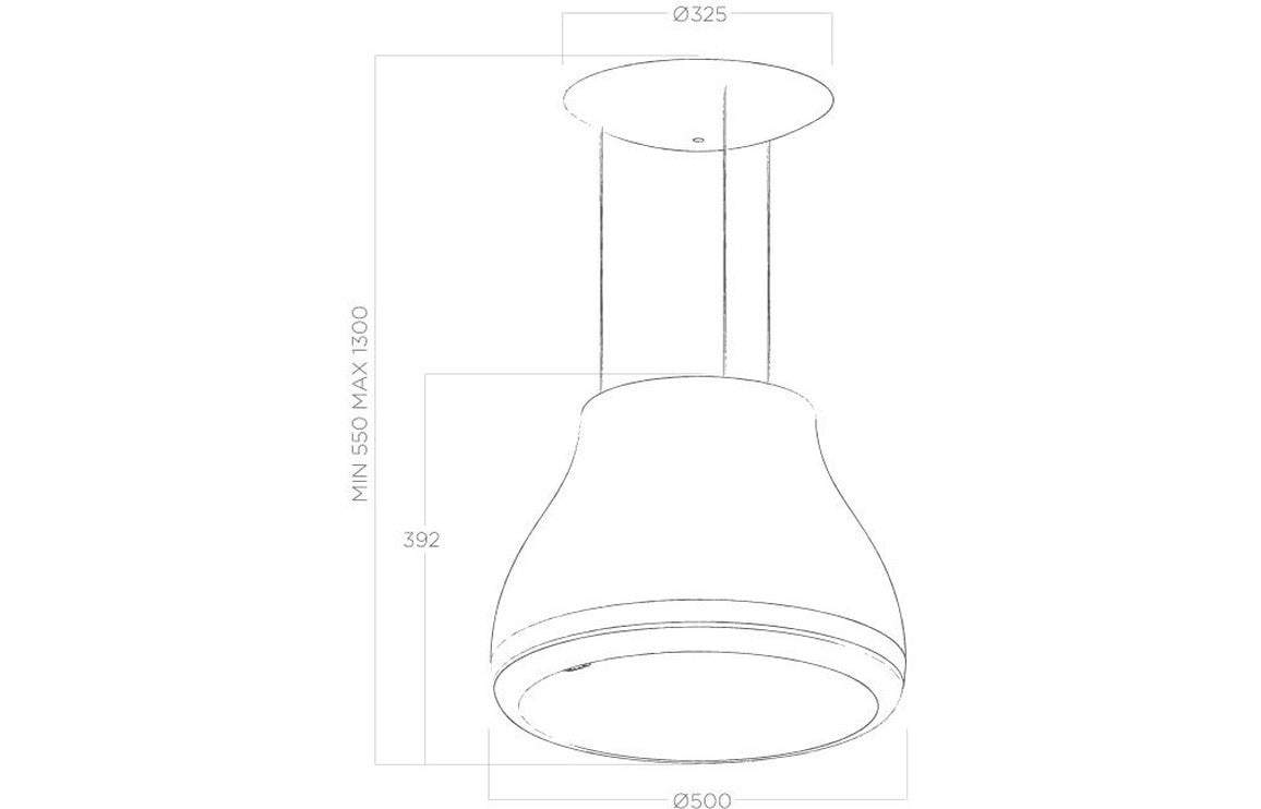 Elica Shining 50cm Suspended Hood - Rust, Peltrox