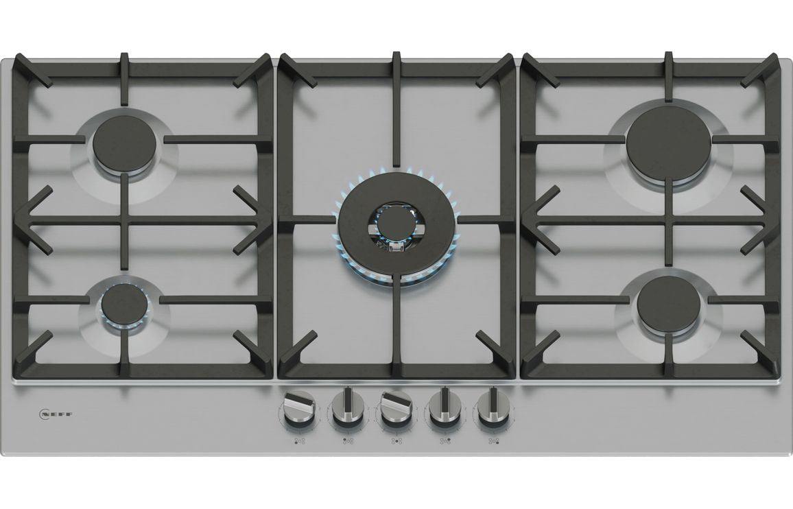 Neff N70 T29CIR8N0 90cm Gas Hob - St/Steel