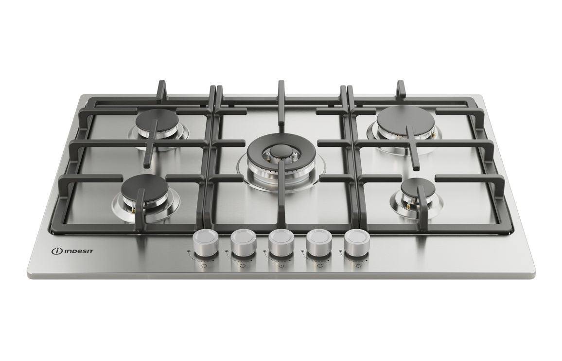 Indesit THP 751 W/IX/I 1 75cm Gas Hob - St/Steel