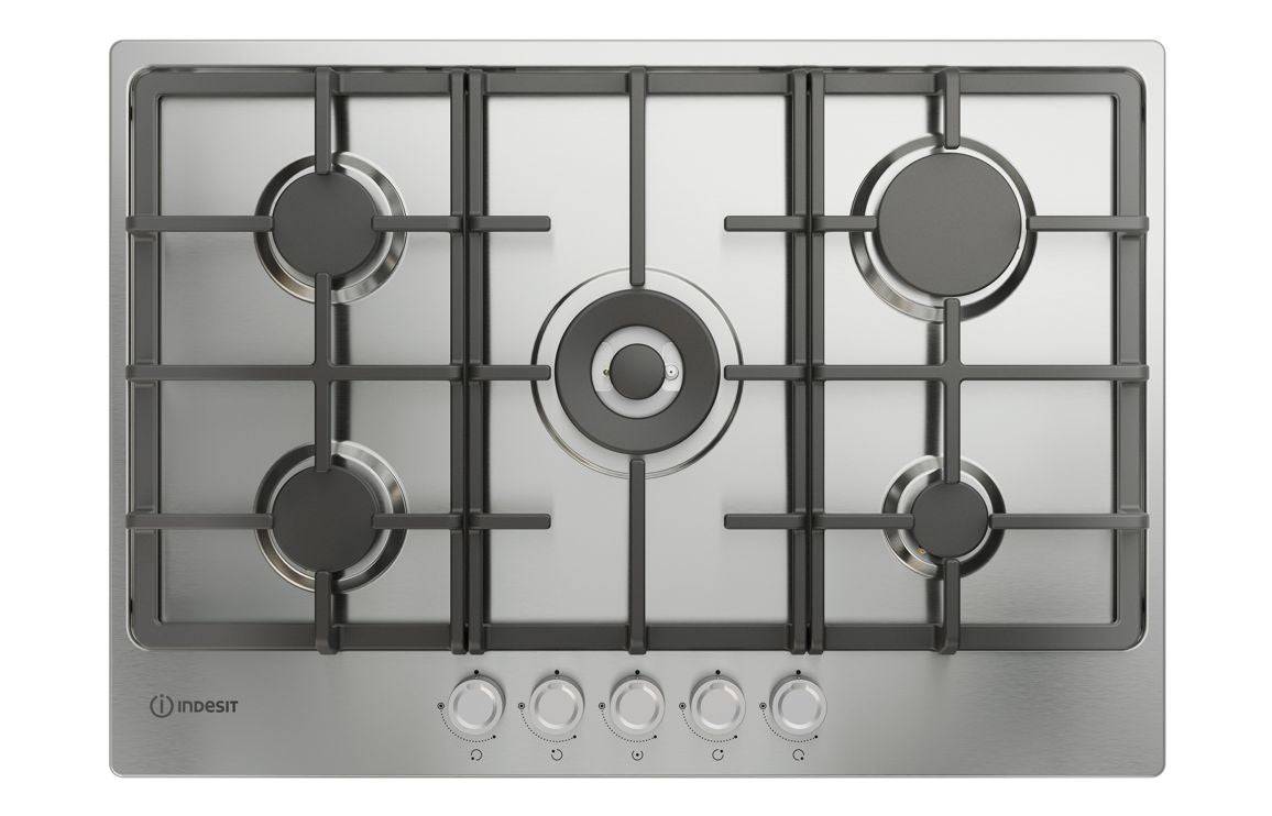 Indesit THP 751 W/IX/I 1 75cm Gas Hob - St/Steel