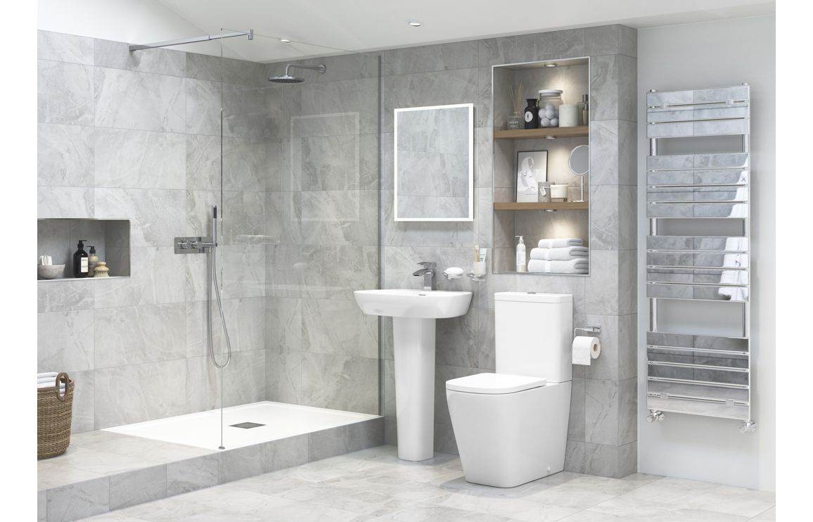 Tilia Rimless Close Coupled Fully Shrouded Comfort Height WC & Soft Close Seat