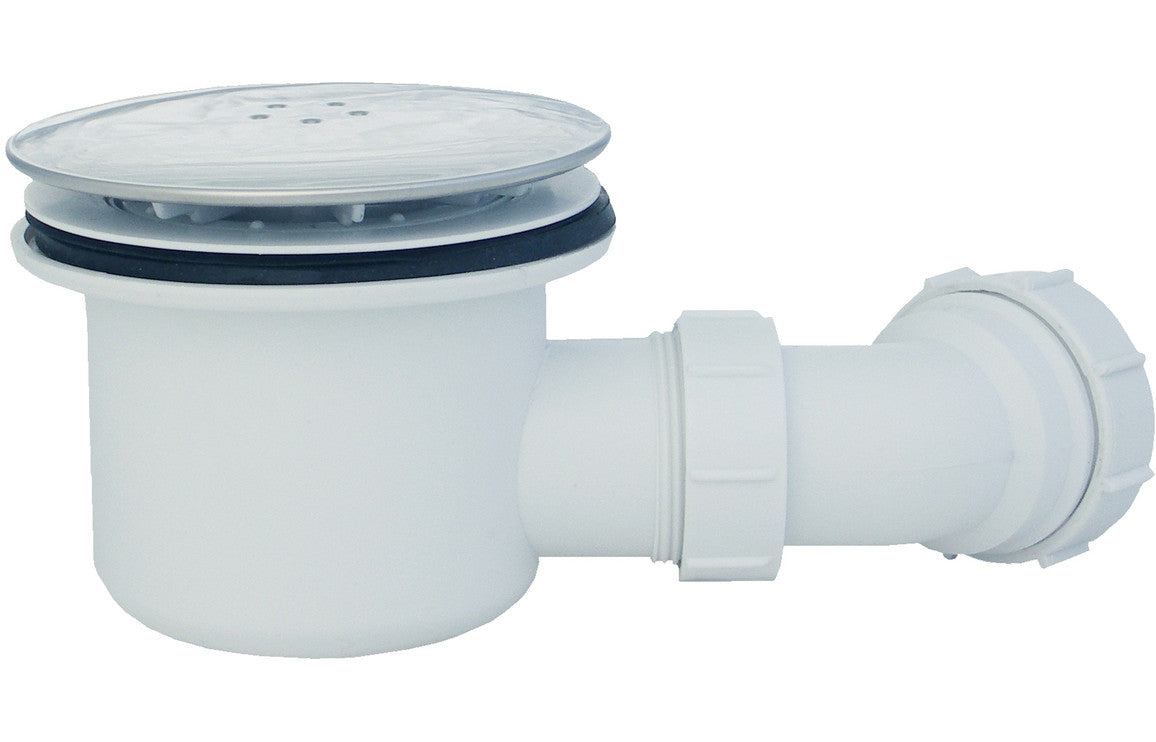 45mm Low Profile 1000x800mm Offset Quadrant Tray & Waste (RH) - White