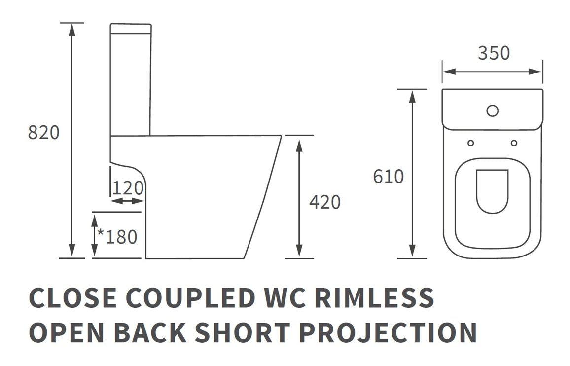 Tilia Rimless Close Coupled Part Shrouded Short Projection WC & Soft Close Seat
