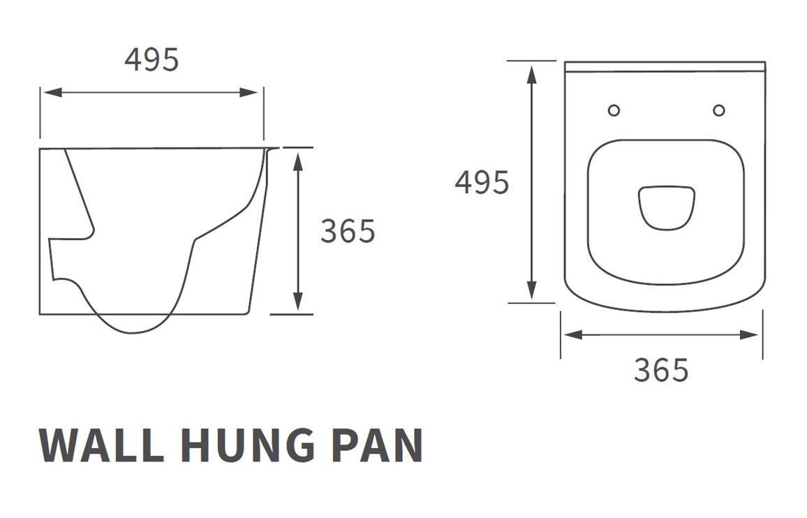 Tilia Rimless Wall Hung WC & Soft Close Seat