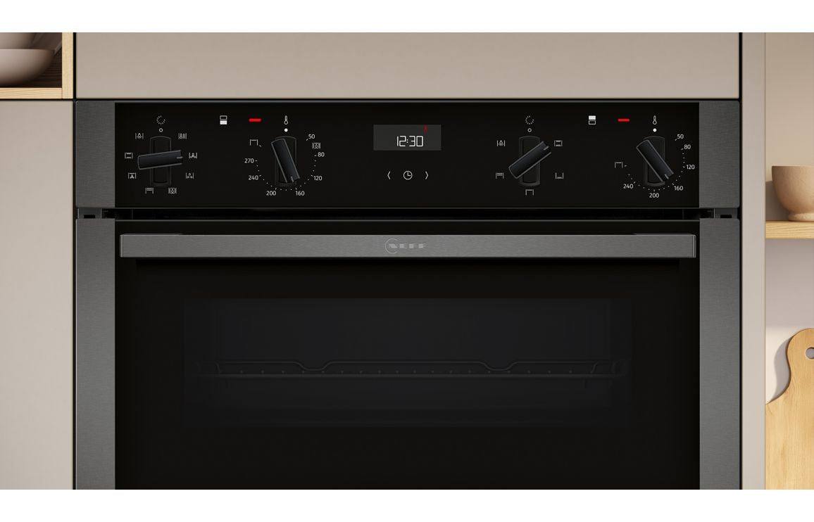 Neff N50 U1ACE2AG3B Double Electric Oven - Graphite Grey