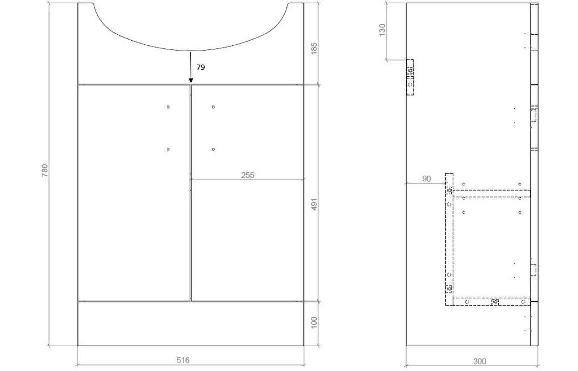 Vista 550mm Vanity & C/C Toilet Pack