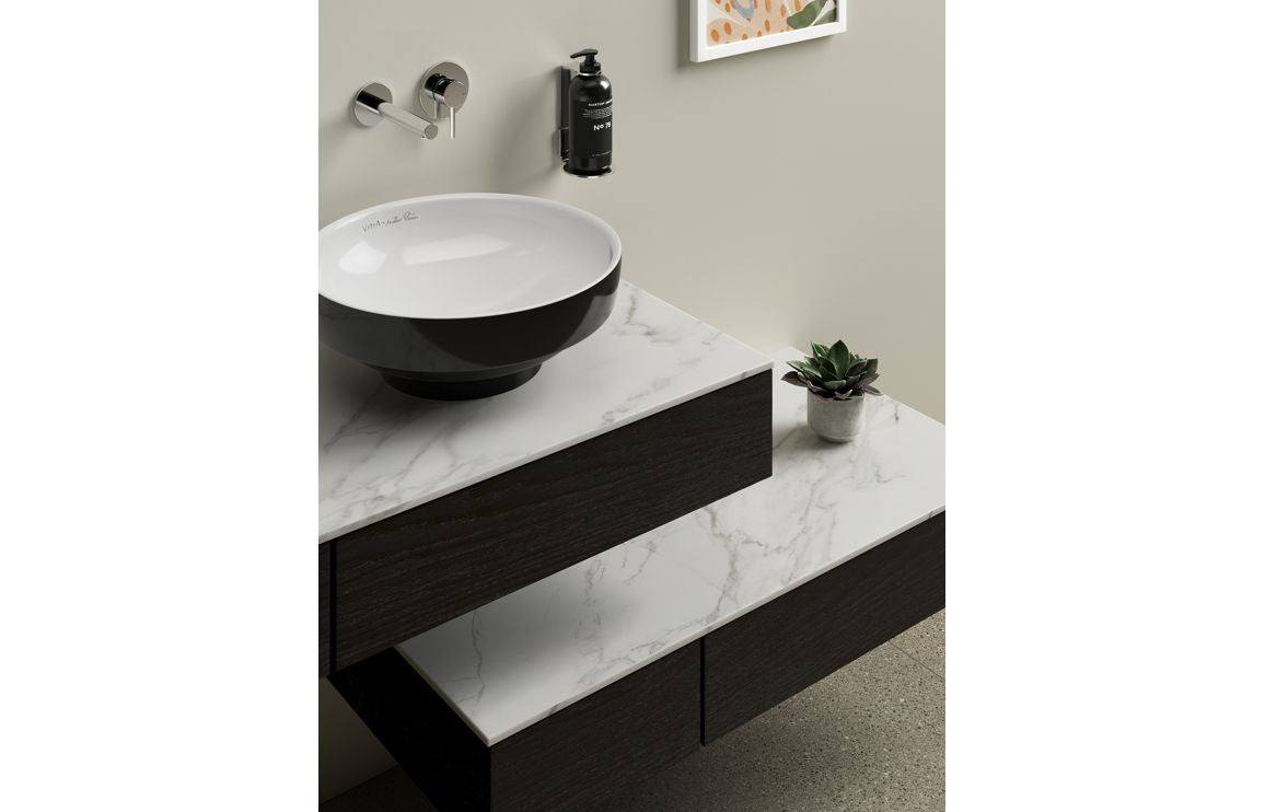 VitrA Origin Wall Mounted 2-Hole Basin Mixer: Brushed Nickel, Chrome, Matt Black, Soft Copper