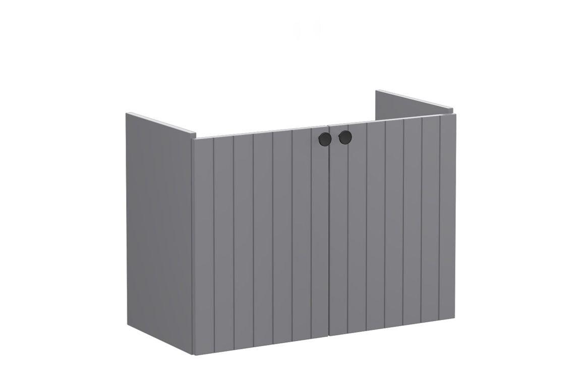 VitrA Root Groove 80cm 2 Door Wall Hung Slim Washbasin Unit - Matt White, Matt Fjord Green, Matt Grey, Matt Dark Blue, Matt Graphite, Matt Light Grey,  Matt Retro Green
