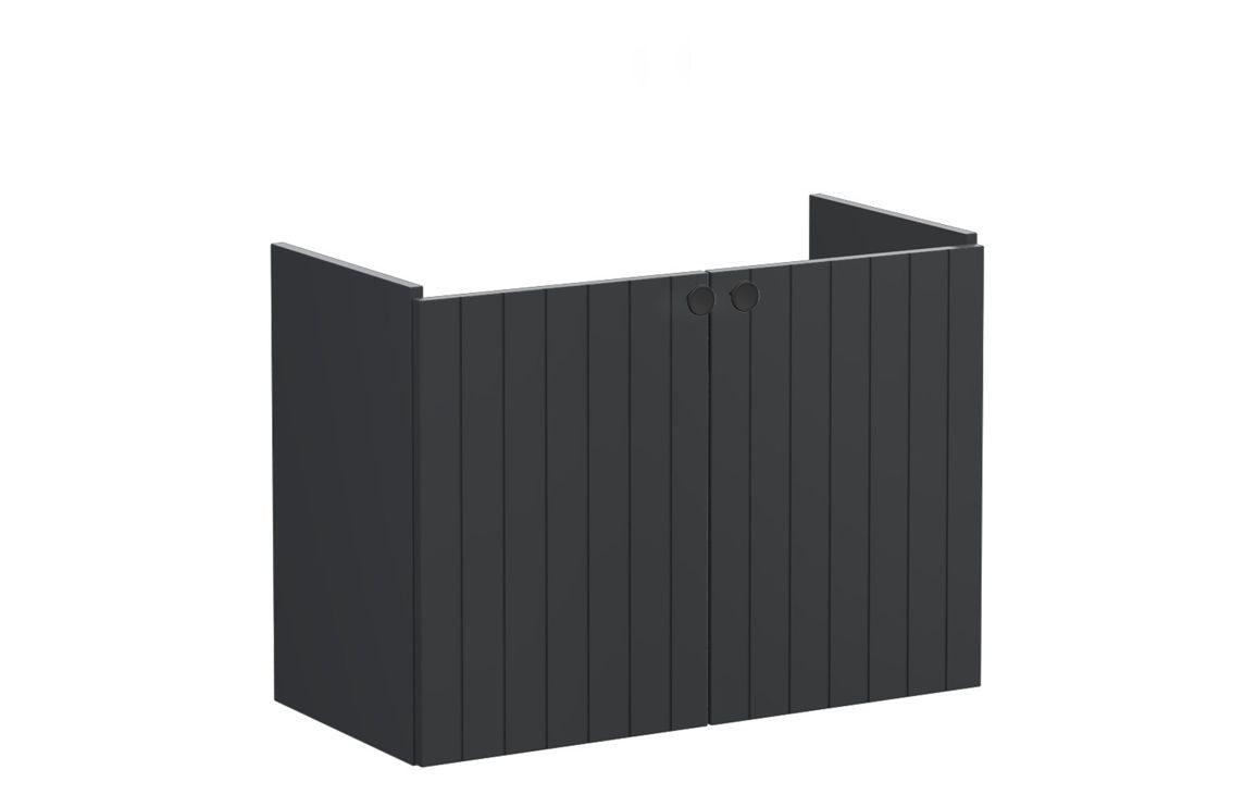 VitrA Root Groove 80cm 2 Door Wall Hung Slim Washbasin Unit - Matt White, Matt Fjord Green, Matt Grey, Matt Dark Blue, Matt Graphite, Matt Light Grey,  Matt Retro Green