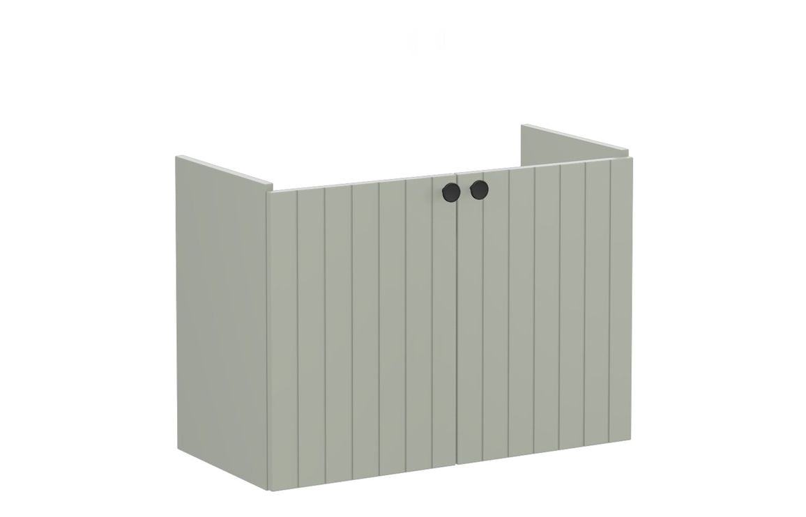 VitrA Root Groove 80cm 2 Door Wall Hung Slim Washbasin Unit - Matt White, Matt Fjord Green, Matt Grey, Matt Dark Blue, Matt Graphite, Matt Light Grey,  Matt Retro Green