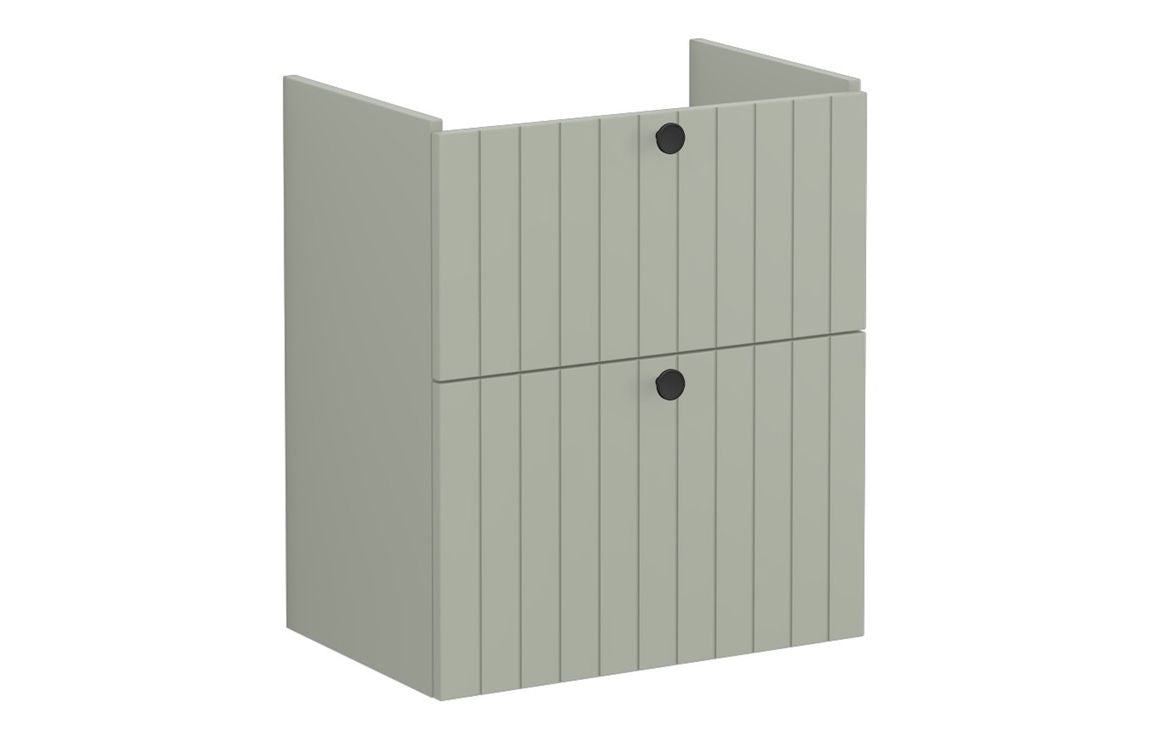 VitrA Root Groove 60cm 2 Drawer Slim Washbasin Unit - Matt White, Matt Fjord Green, Matt Grey, Matt Dark Blue, Matt Graphite, Matt Light Grey,  Matt Retro Green